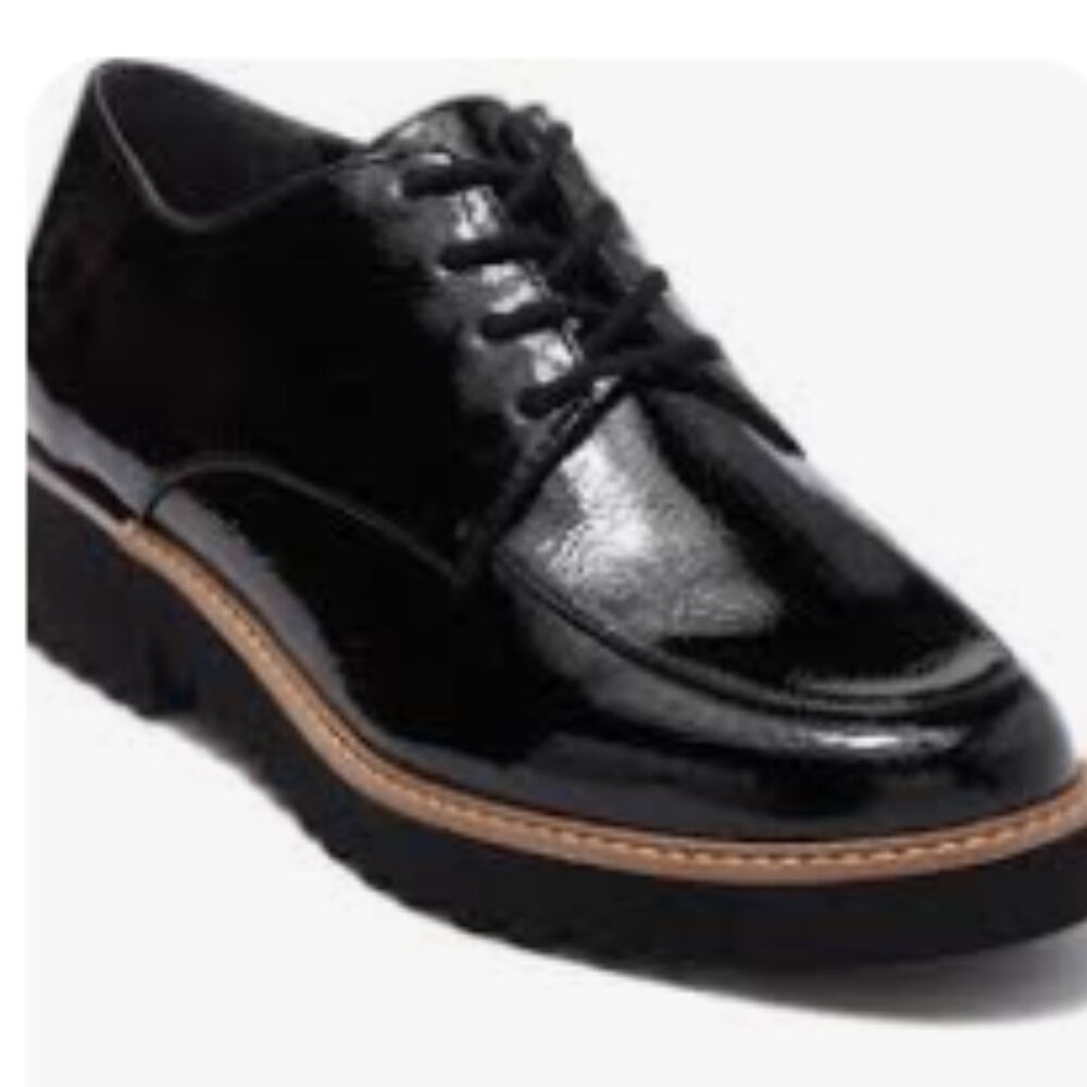 Franco Sarto Glossy Black Oxfords